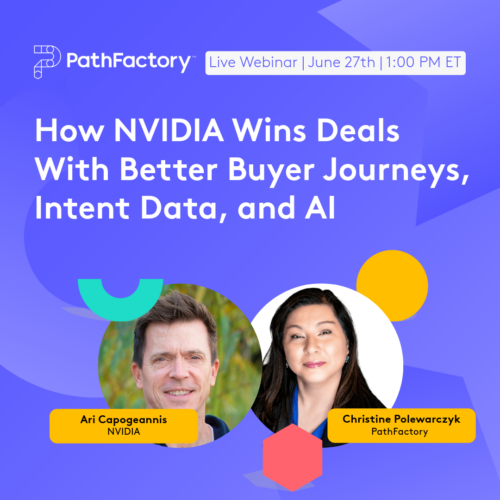 An image promoting a webinar called "How NVIDIA Wins Deals With Better Buyer Journeys"